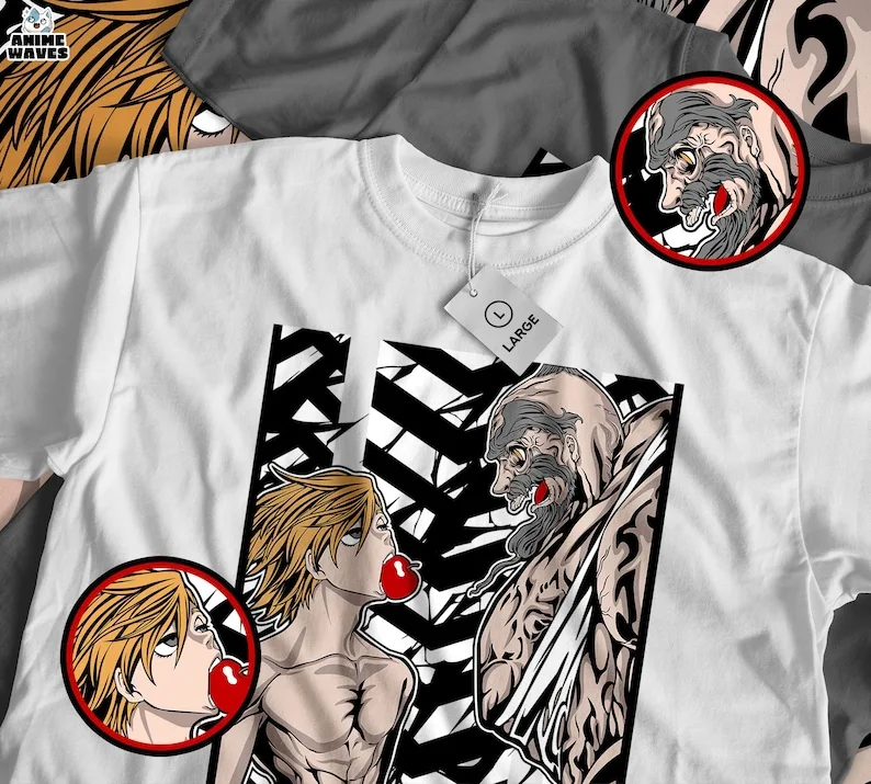 Anime Gods Clash Unisex T-shirt - Japanese Manga Style, Mythological Showdown, Classic Anime Battle, Ancient Deities Apparel,