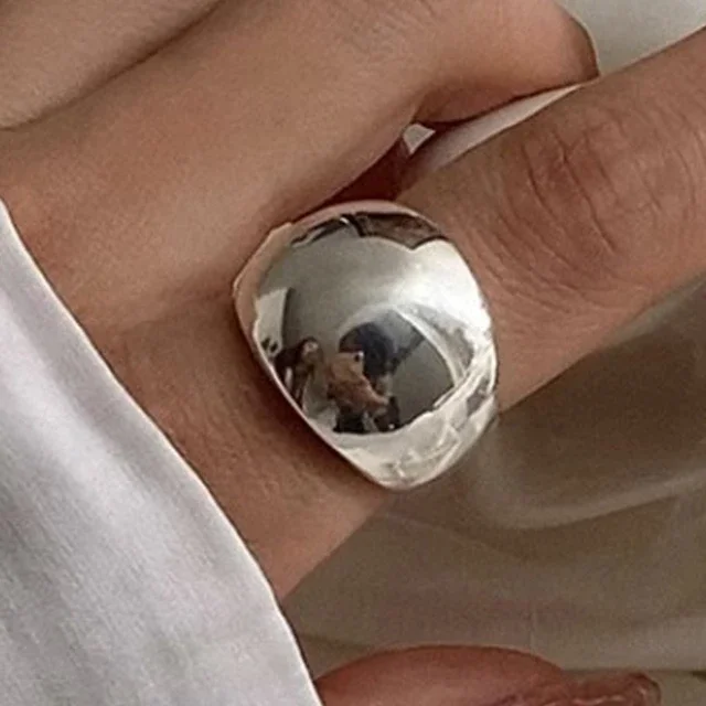 Women's Handmade Irregular Strip 925 Sterling Silver Ring
