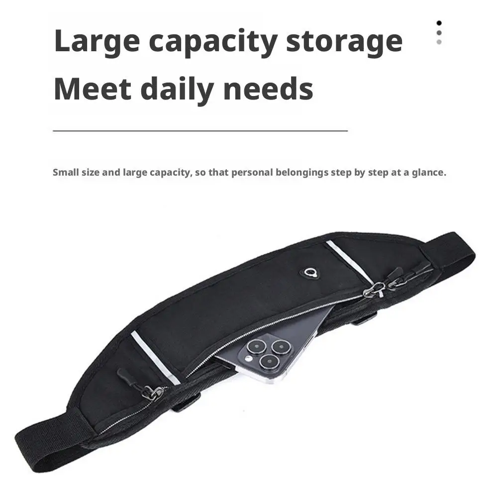 حقيبة خصر للجري خفيفة الوزن مقاومة للماء بشريط عاكس للخصر حزمة مراوح للصالة الرياضية والجري حزمة خصر قابلة للتعديل بحزام مرن