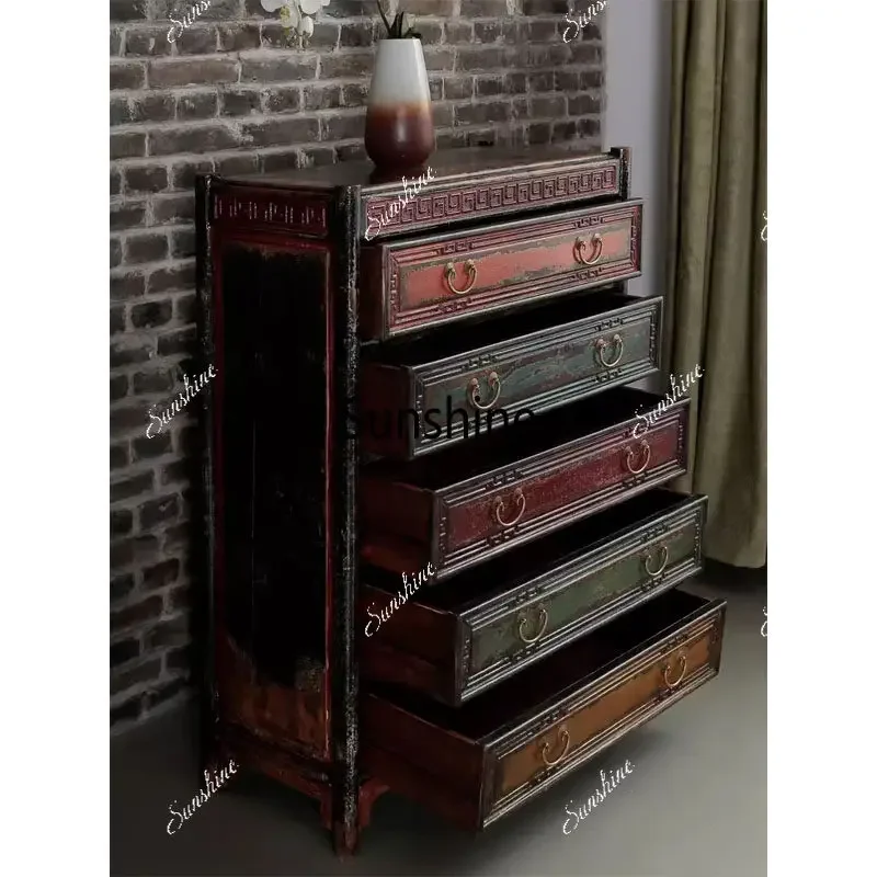 

Retro and old Chinese pine porch cabinet complete furniture