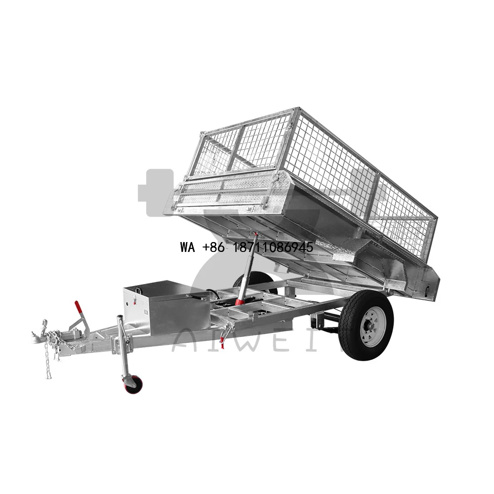 Durable Single Axle Cage Trailer with Weather-resistant Coating Strong Steel Frame and Fold-down Ramp for Convenient Loading