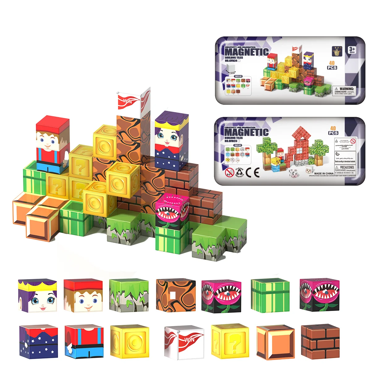 كتل مغناطيسية صغيرة مجموعة سفر ألعاب أطفال مكعبات مغناطيسية بناء البناء لعبة الجذعية صندوق حديد محمول ألعاب تعليمية هدية عيد الميلاد