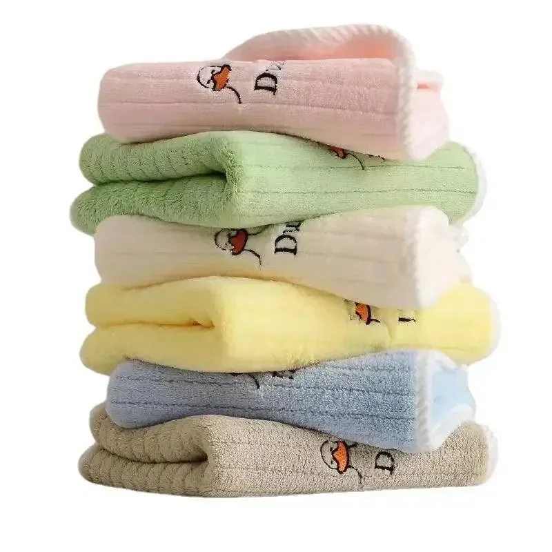 Cute Hand Towels Bathroom Towels with Hanging Loop Microfiber Coral Fleece Absorbent for Kitchen Bathroom Bedroom