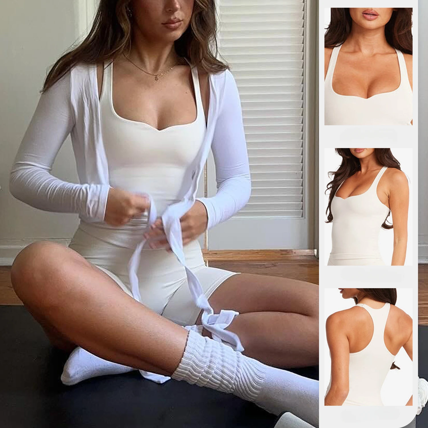 Beauty Vest Gathers To Show Chest Yoga Clothes Top Women's Sexy I-shaped Vest Chest Pad Sports Bra Sport Bra Yoga Vest