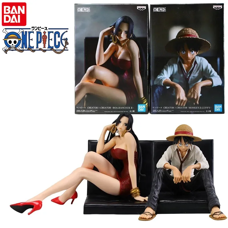 Genuine Bandai ONE PIECE Anime Figure Monkey D. Luffy Boa·Hancock Action Figure Toys for Boys Girls Kids Gift Collectible Model