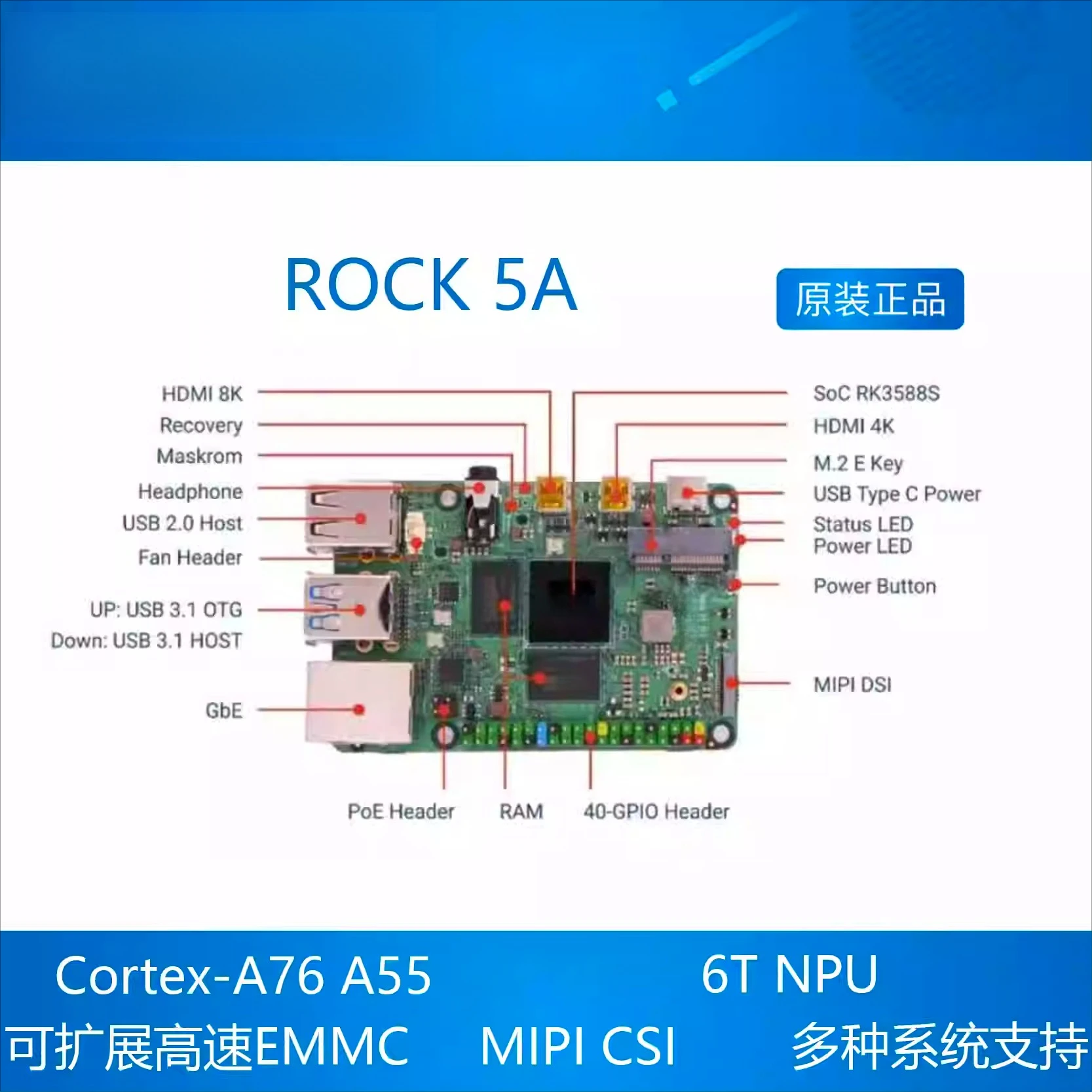 For ROCK 5A RK3588S, High-Performance, 8-core 64 Bit