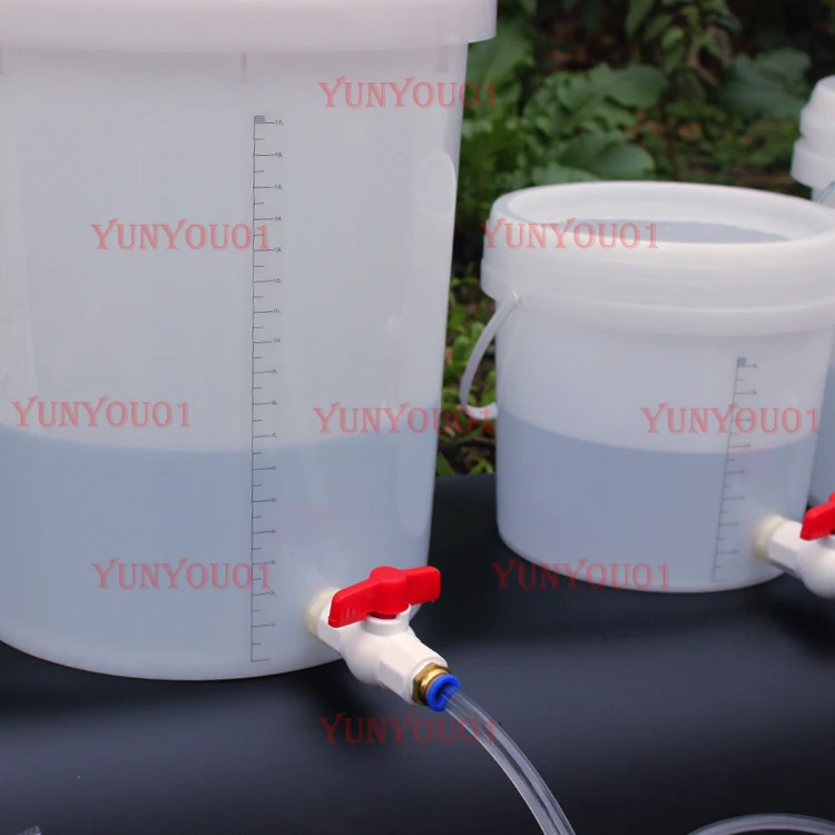 

20 Liter Scale Bucket with Switch Cover Size 6mm8 Transparent Thin Water Pipe Ball Valve Flow Controllable Water Tank Fish Tank