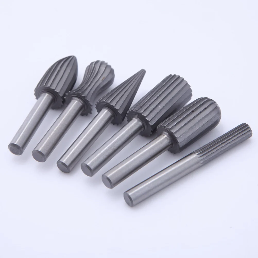 

6Pcs High Carbon Steel Rotary Burrs Set for Metal Cutting Carving Engraving Grinding Woodworking Rotary Bits Cutting Burr Bits