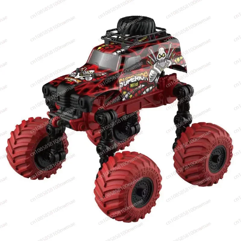 Deformation twist monster off-road vehicle big wheel folding skeleton wireless charging stunt remote control car electric toy