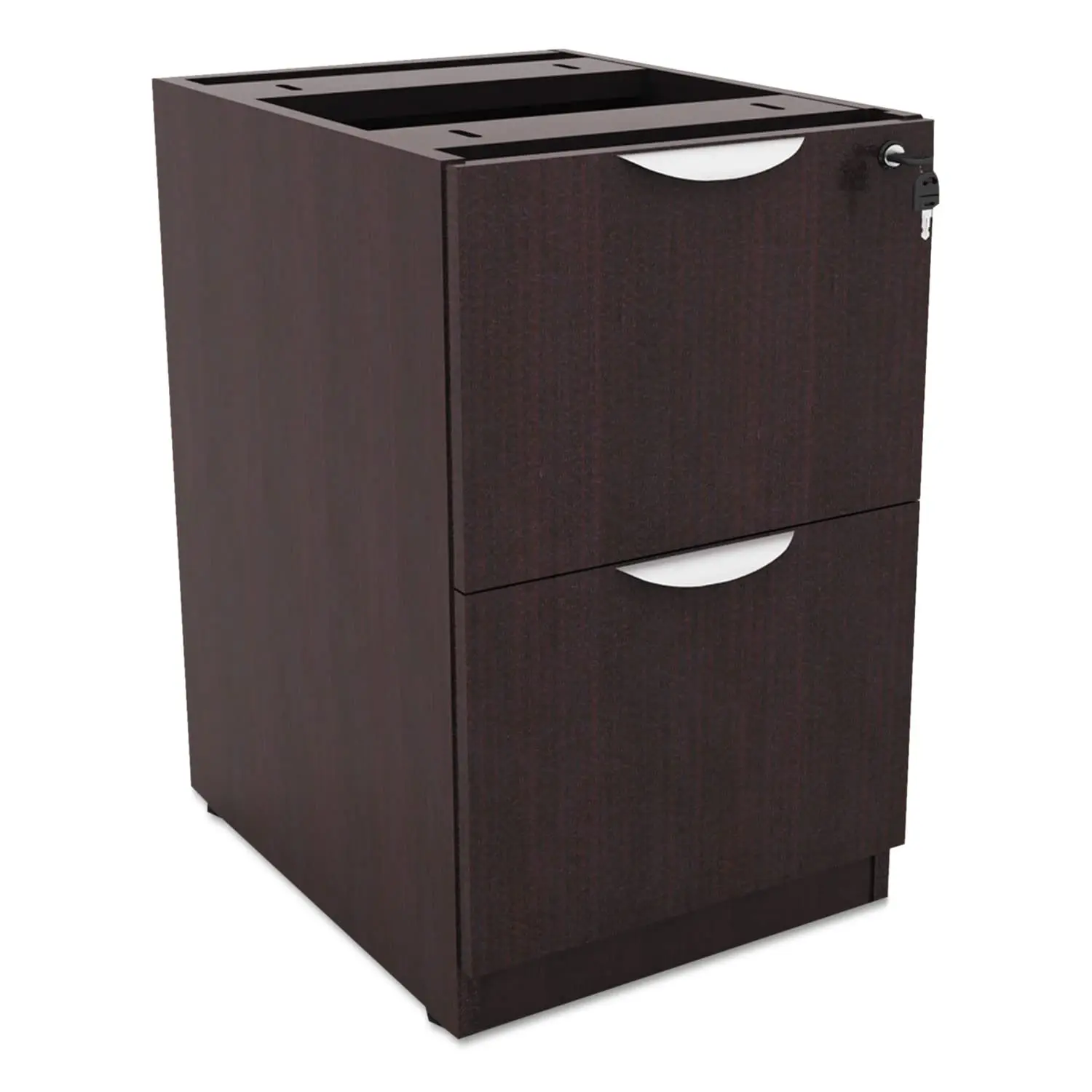 Valencia Series Full Pedestal File, Left Or Right, 2 Legal/Letter-Size File Drawers, Espresso, 15.63