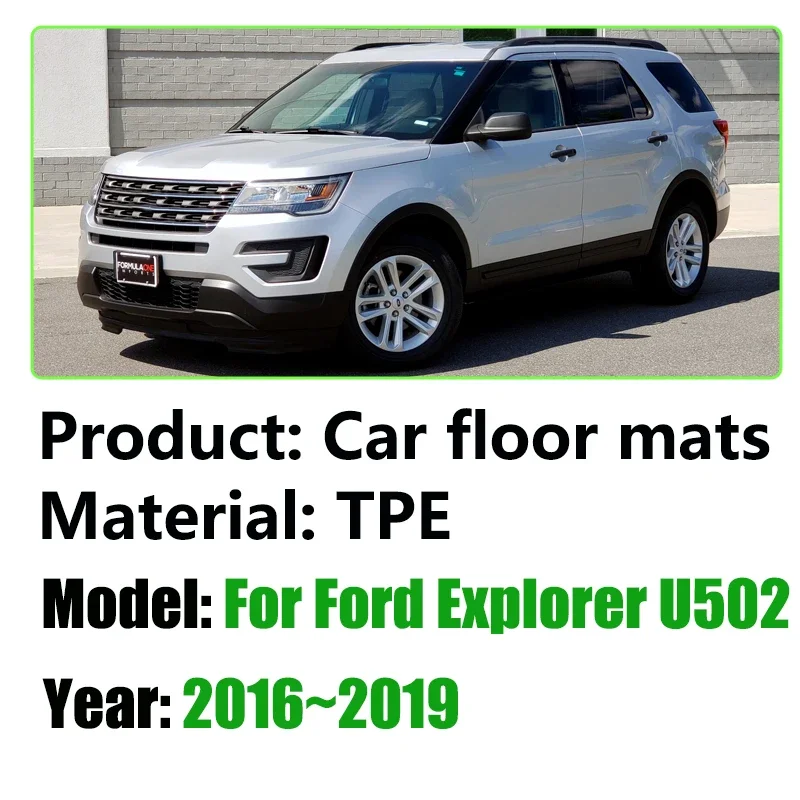 For Ford Explorer U502 2016 2017 2018 2019 5Seats 7Seats Car TPE Floor Mat Anti-scratch Mud Carpet Foot Pad Full Rug Accessories