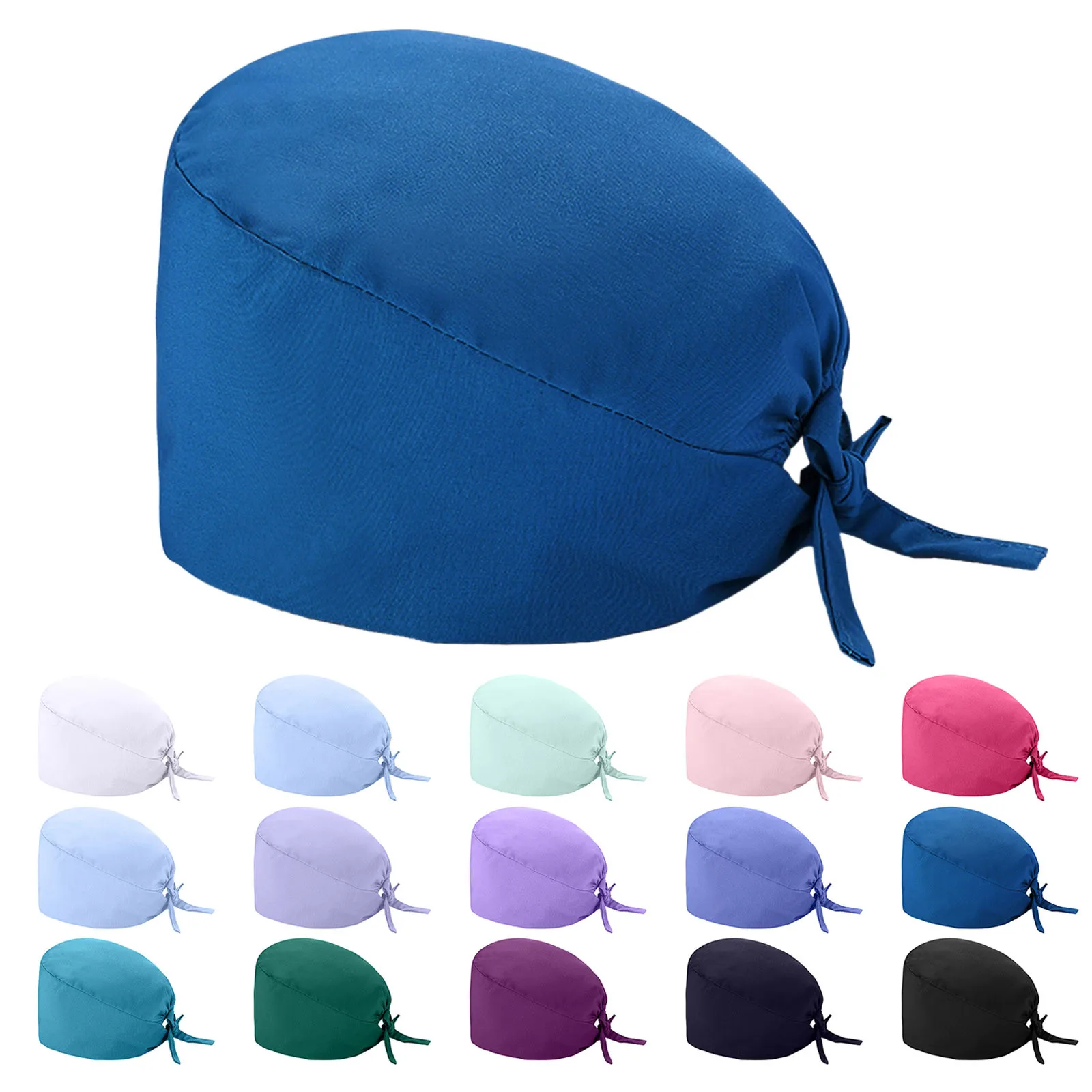 Gorros de trabajo de agencia de aseo de mascotas, gorros de belleza, laboratorio, enfermería, gorros, mujeres y hombres, color sólido