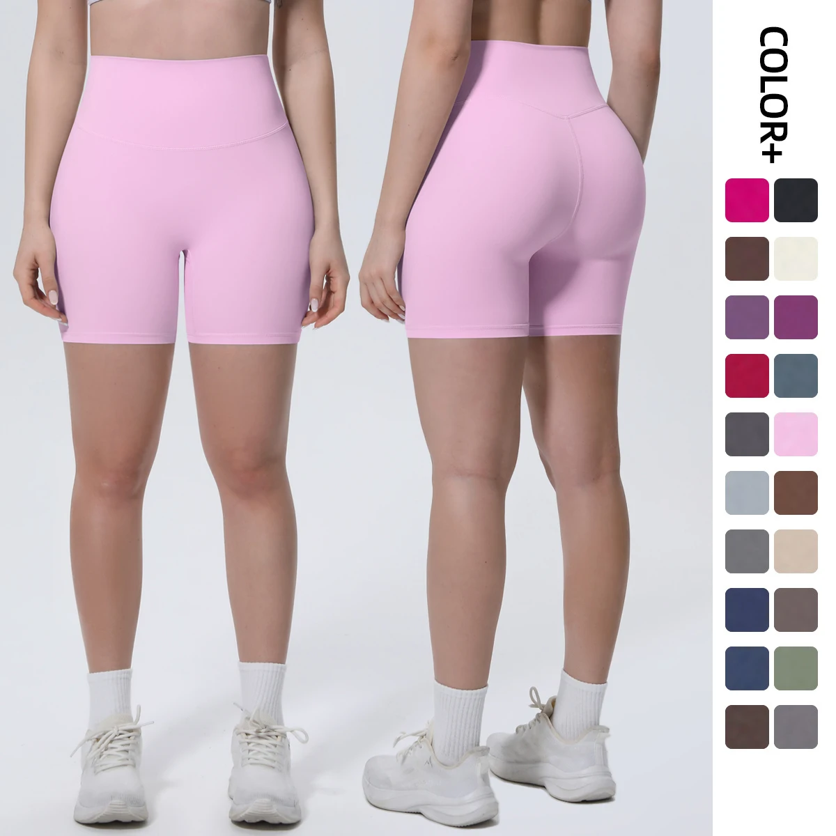 20 Colors High Stretch Quick-Dry Seamless Yoga Shorts Gym Sports Peach Buttocks High Waist Running Fitness Shorts Workout Shorts