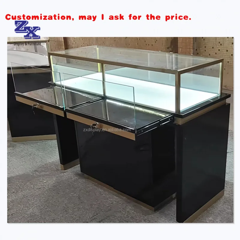 

На заказ. Прямая продажа с фабрики, индивидуальная высококачественная витрина для ювелирных киосков, ювелирная стеклянная стойка, витрина для ювелирных изделий