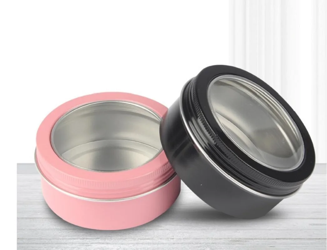 80g aluminum jar pot tin cosmetic eye shadow container power case cream jar gel essence art nail skin care Cosmetic Packaging