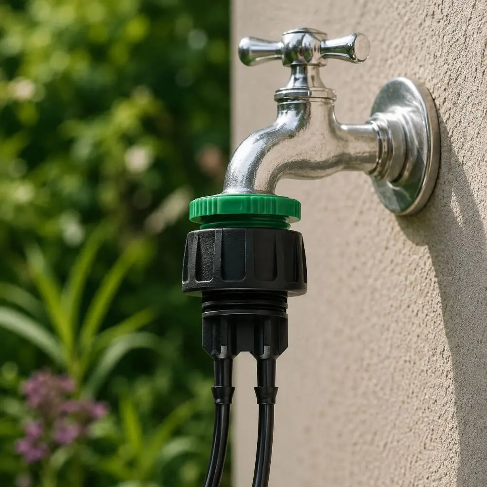 10Pcs ABS Quick Connector Black and Green Lightweight Garden Tap Adapter Dual Outlet G1/2 and G3/4 Thread