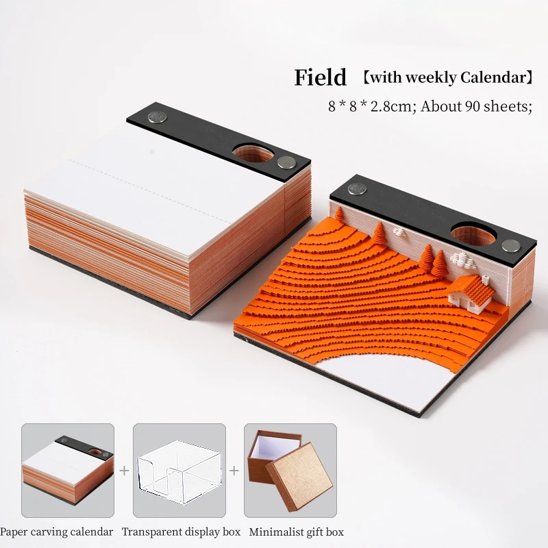3D Paper Carving Notes Notebook Micro Landscape Architecture Convenience Stickers Desktop Decoration Office Student Notes Gifts