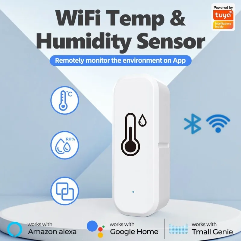 Tuya Wifi Thermograph Bluetooth Thermometer Hygrometer Wireless Thermometre الرطوبة الاستشعار العمل مع Alexa Google Smart Home