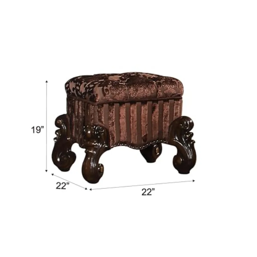 Versailles Cherry Oak Vanity Stool for bathroom use, solid wood construction, rich cherry finish, ergonomic design with padded
