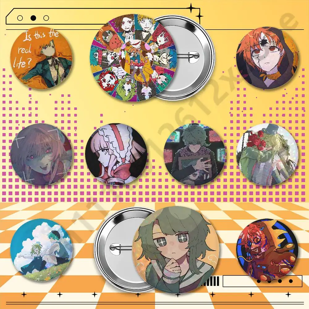 Your Turn to Die YTTD Holographic Badge Pins 25/32/44/58/75mm Round Anime Game Brooches Cosplay Fan Merch Bag Backpack Decoratio