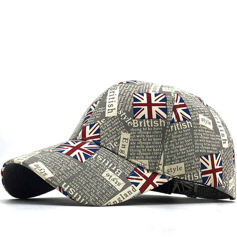 New Fashion Men Women Baseball Cap United Kingdom Flag Printing Snapback Adjustable Hip Hop Sports Fishing Bone Dad Hat EP0151