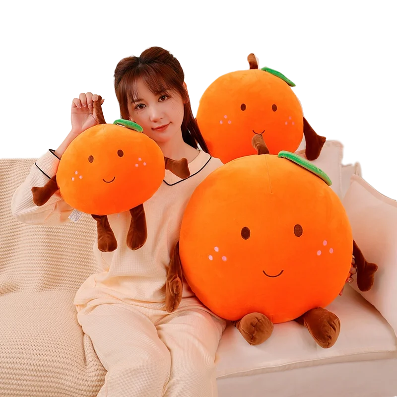 40 ~ 80 cm Squishy Orange Doll Peluche Happy Fruit Peluche cuscino Morbido Peluche alimentare con gambe Arancione Peluche Regalo