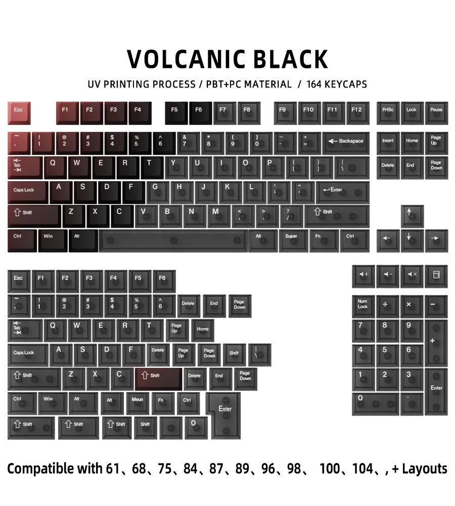 [PC + thermal sublimation A layout] Mechanical keyboard keycap gradual change five-sided PBT thermal sublimation transparent