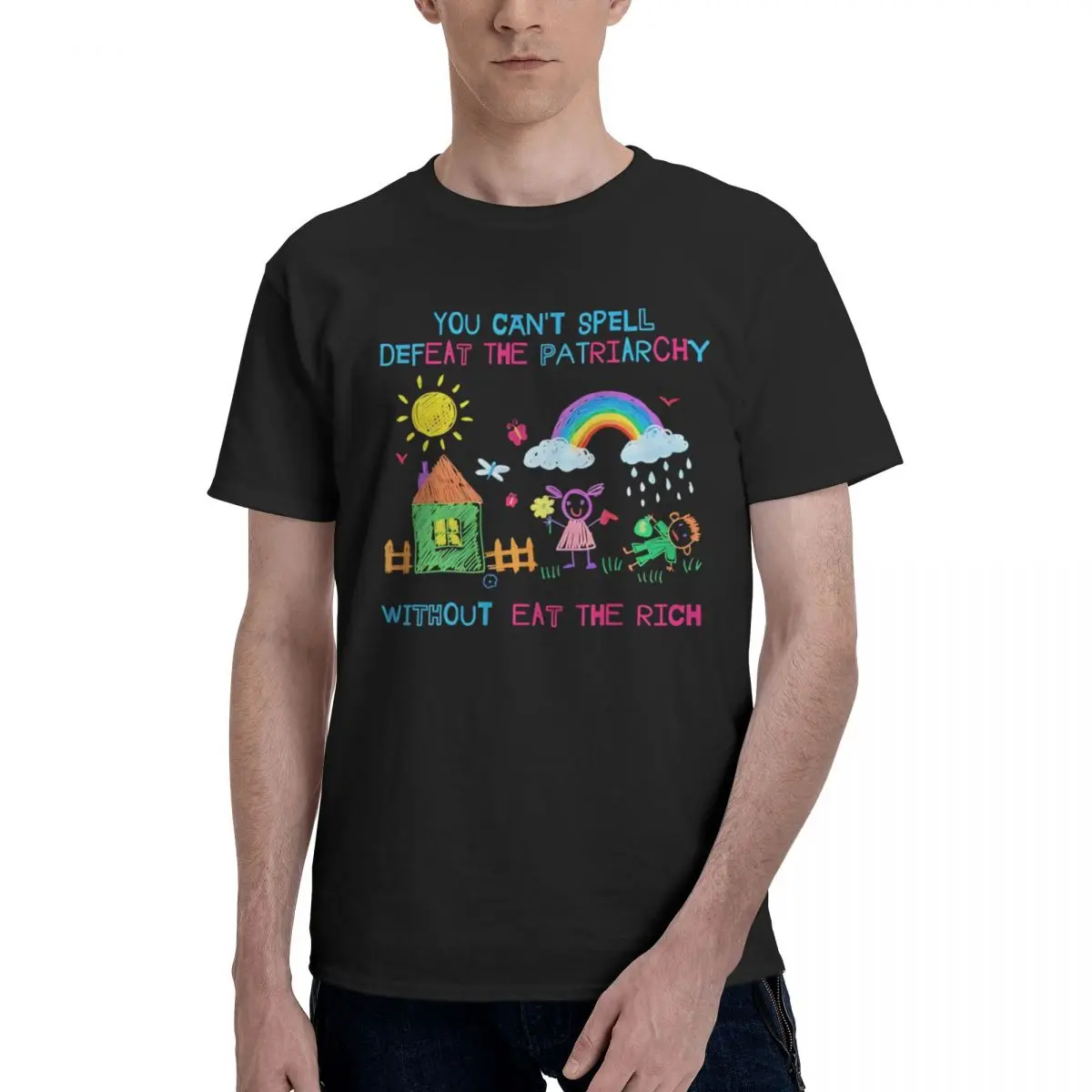 Colorful Rainbow Village Art Print Movement Champion Vintage Tshirt High quality Activity competition USA Size