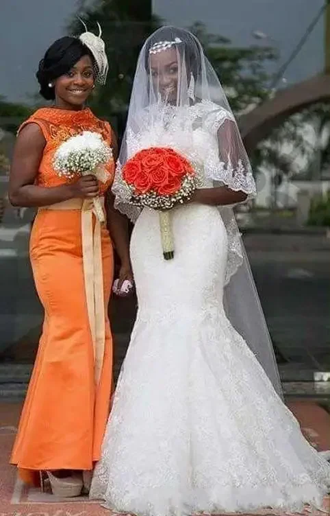 Customized African Vintage Lace Wedding Dresses Cap Sleeves Sheer Neck Beads Mermaid Jewel Saudi Arabic Cheap Bridal Gowns