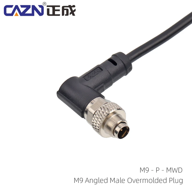 M9 Shielded Overmolded Plug Straight Angled Male Female 2-8 Pin 1/2/5m PVC PUR Cable IP67 IP68 for Heavy Machinery
