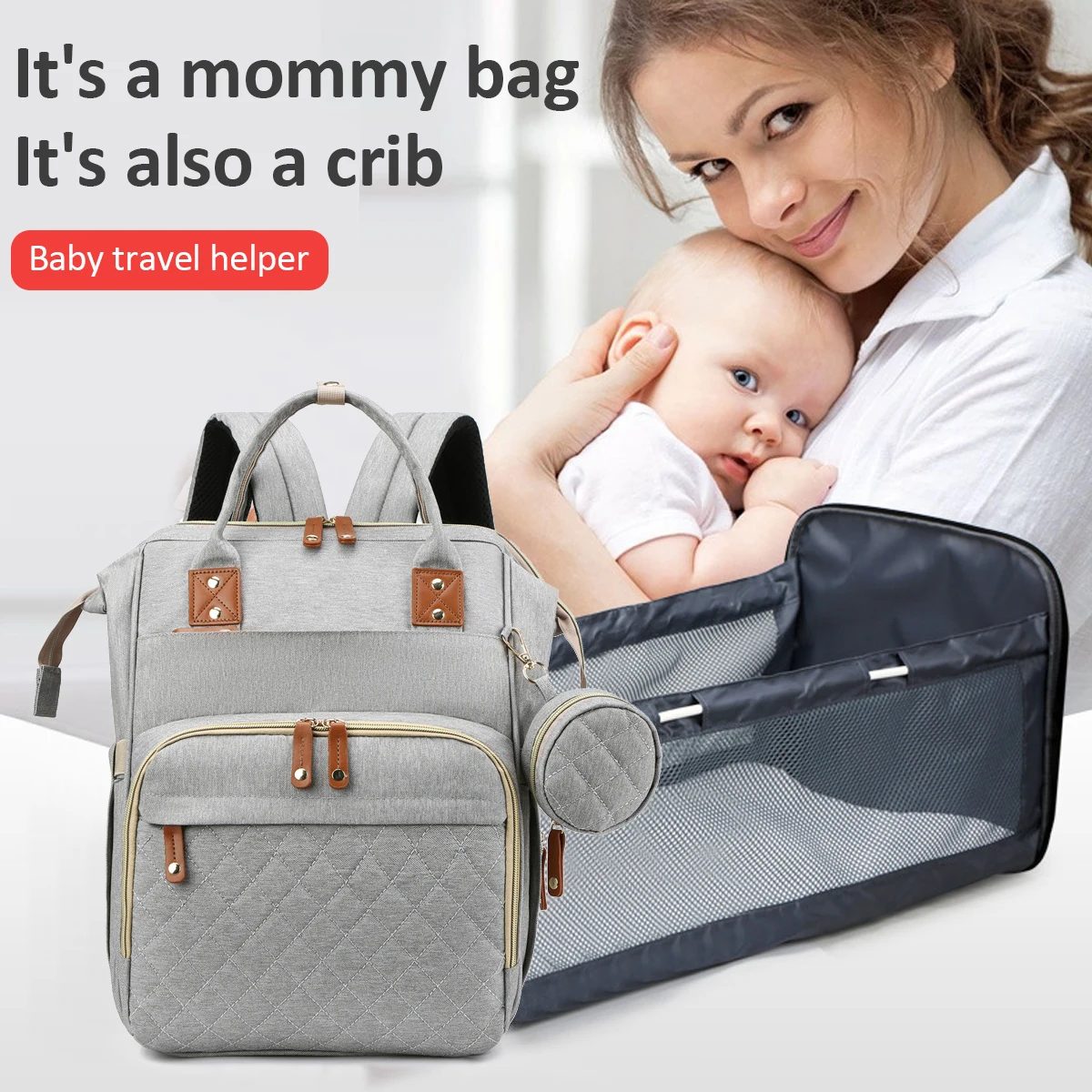 One bed bag mommy bag multi-functional mother and baby bag go out fashion large capacity portable lady mother bag