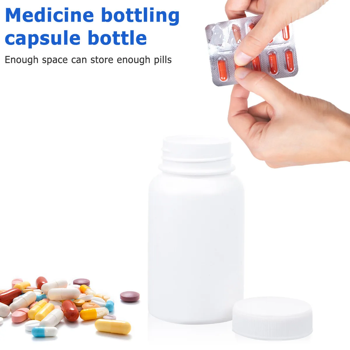 

20 шт. контейнеров для таблеток, влагонепроницаемый портативный футляр для таблеток, спиральный дизайн, легкий дорожный органайзер для таблеток и капсул