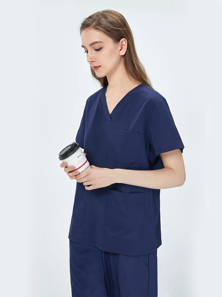 UltraAir ™   Estiramento médico esfrega conjunto uniforme de enfermagem 4 vias estiramento elastano hospital workwear respirável uniformes pediátricos s11