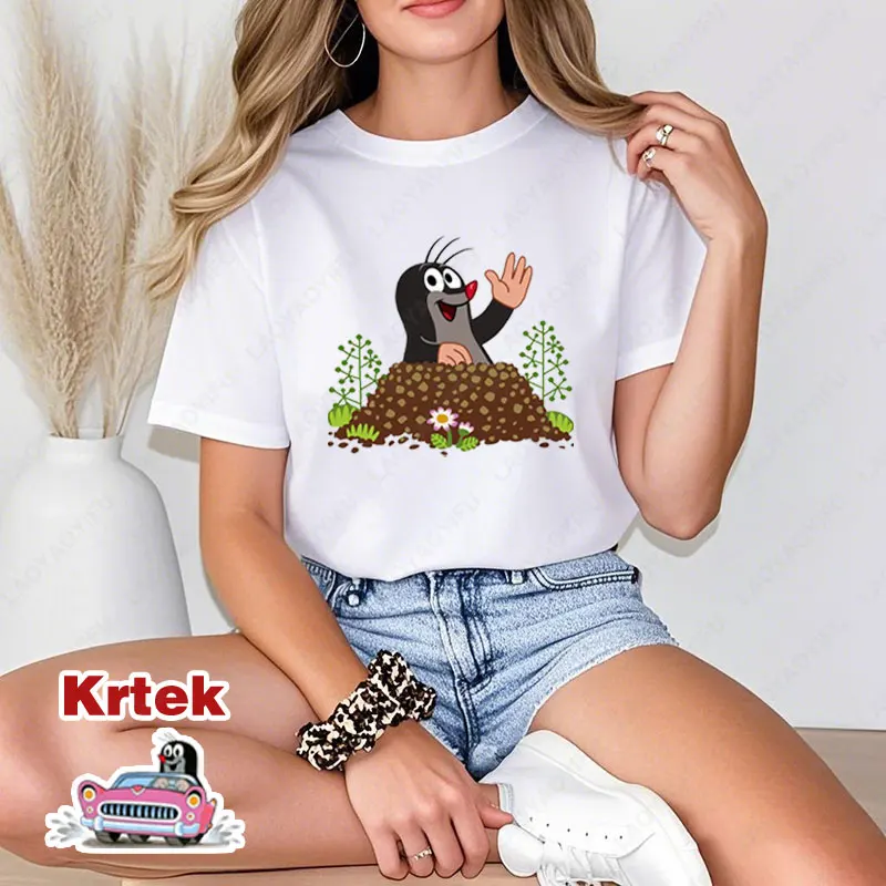 The Little Mole TShirt for Men Women Unique Humor Casual Tees Novelty Trendy Cool All Match Camisetas Funny Vintage Cotton Tops
