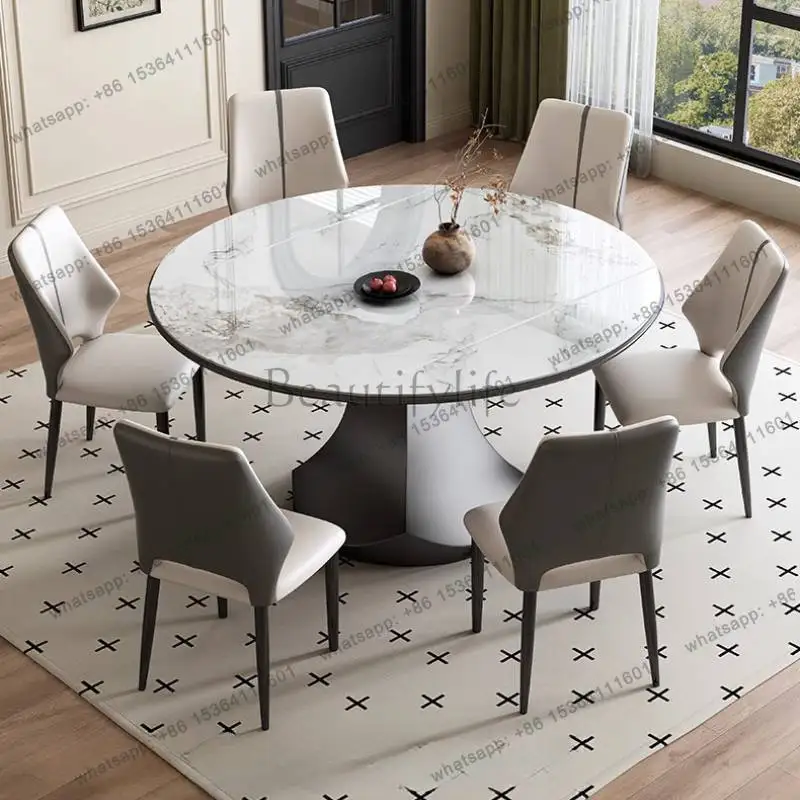 zj.Style Items Dining Tables Base Decorations Party Luxury Set Dining Tables Extending Expandable Mesas Comedor Furniture For Ho