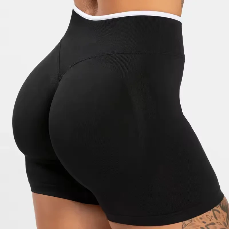 Naadloze yogashorts voor buitenkleding, heupliften en lichaamsvormende sportshorts, fitnesssportshorts