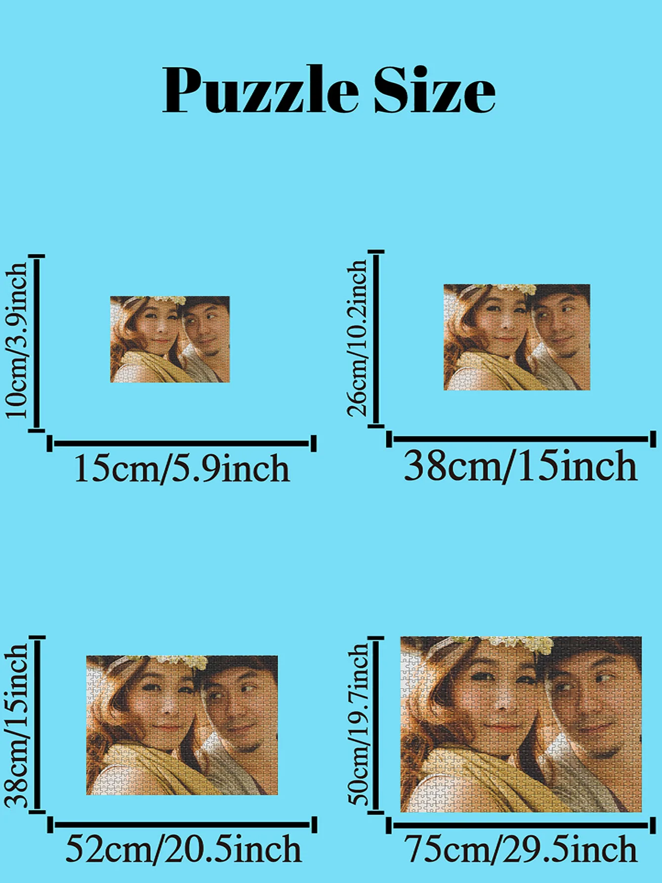 35/300pcs couple Custom Photo Jigsaw puzzle Customizable Poster For Children Toy Holiday Gifts, Meaningful Commemorat