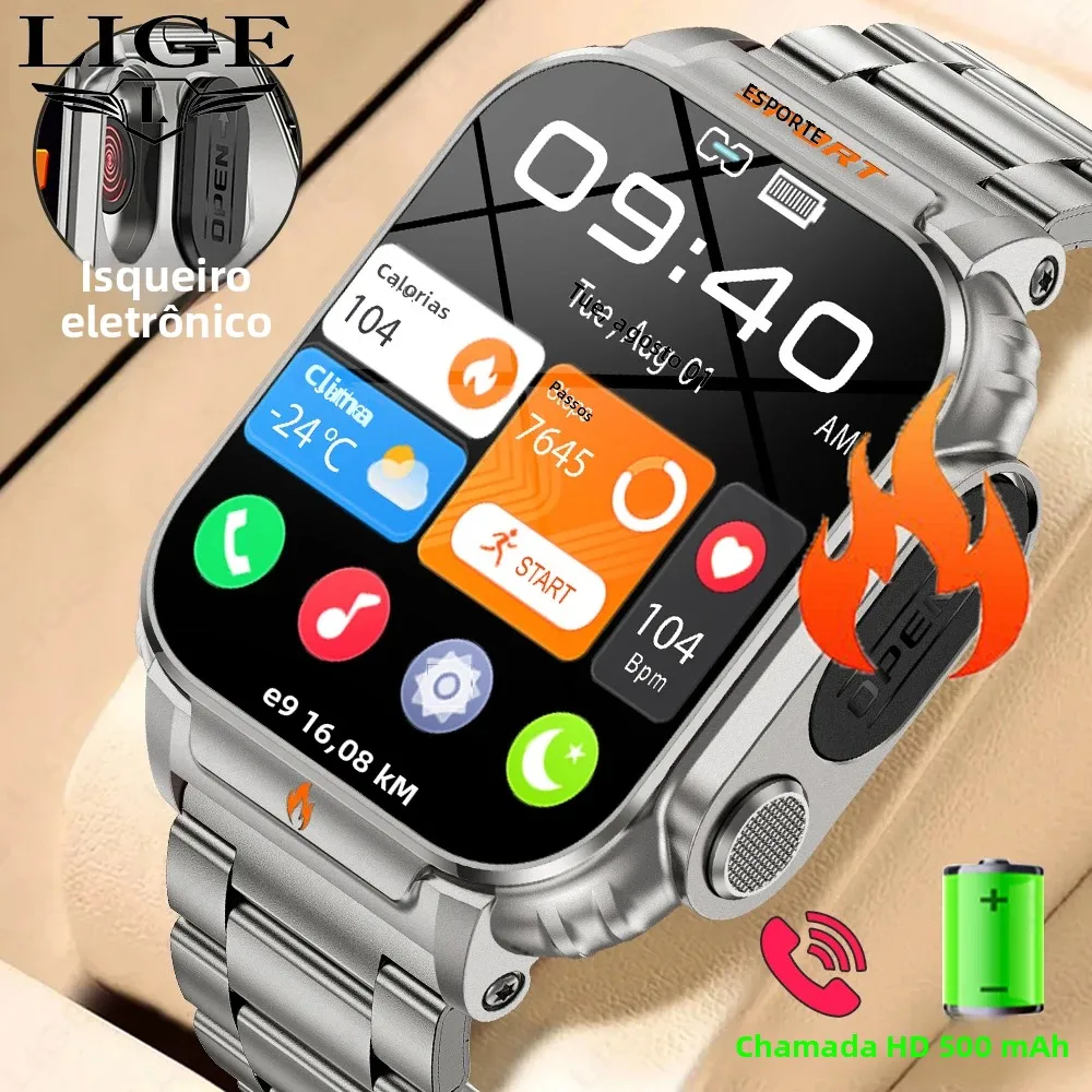 lige-ライタースマートウォッチアウトドアスポーツ-500mah-大バッテリー防水ブレスレットシガーライタースマートウォッチ-android-ios