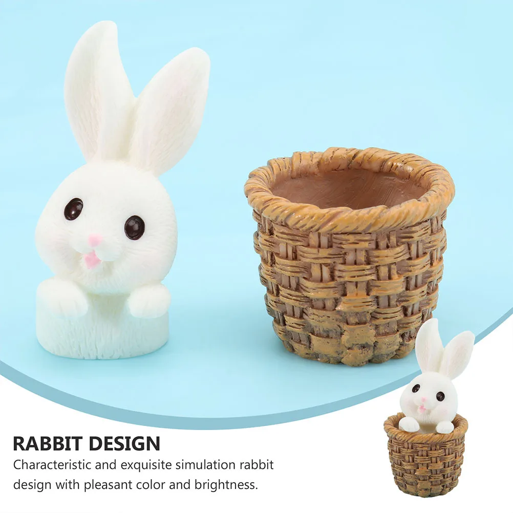 

1Set Mini Bunny Series Resin Ornaments Hand-Painted Bonsai Craft Miniature Moss Landscape Garden Home Display Adornment