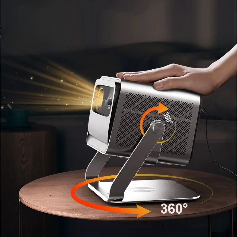 More than 2000 lumen projectors V80 projector 4k home theater with 360-degree adjustable aluminum alloy stand