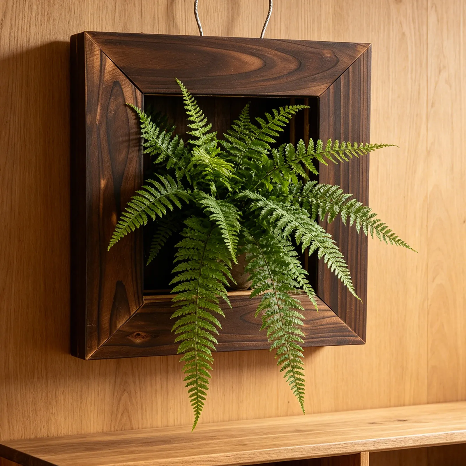 Staghorn Fern Mounting Kit Natural Solid Wood Panel Hardwood Hanging Plant Board Vertical Planter 9.8x7.9 Inch Wall Mounted Fern - view 4