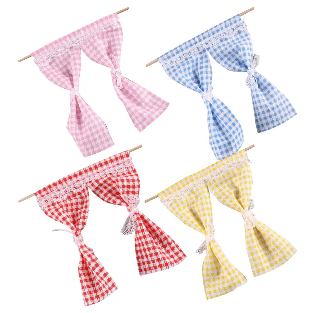 

4Pcs Tiny Curtain Accessories Soft Fabric for Miniature House Decor with Furniture Collection Piece
