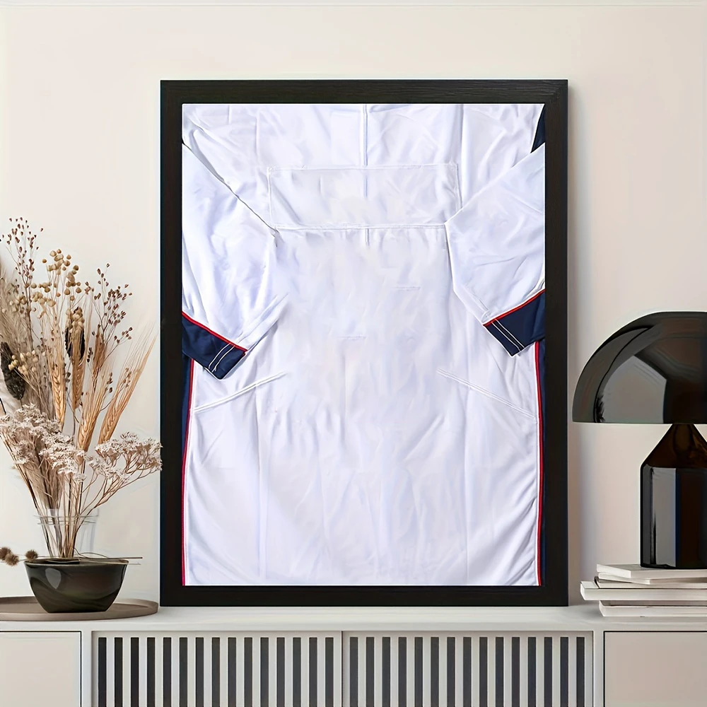 14x18 Inch Jersey Display Frame Black Solid Wood Jersey Shadow Box Frame Wall Mount Sports Jersey Display Case For Basketball Football Baseball Soccer Jersey Memorabilia Display