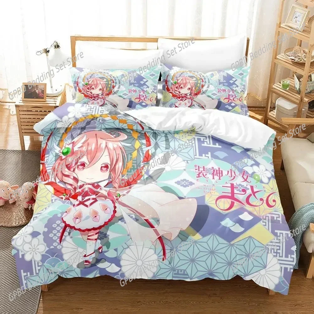 

Anime Kawaii Girl Matoi the Sacred Slayer Bedding Set 3D Printed Suitable for Bedroom Duvet Cover Set With Pillowcases Kids Home