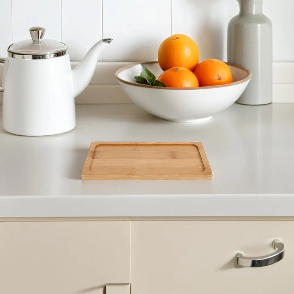 Bandeja de madera japonesa rectangular para servir té, organizador decorativo para tocador y baño, soporte para aperitivos y catering, 2 uds.