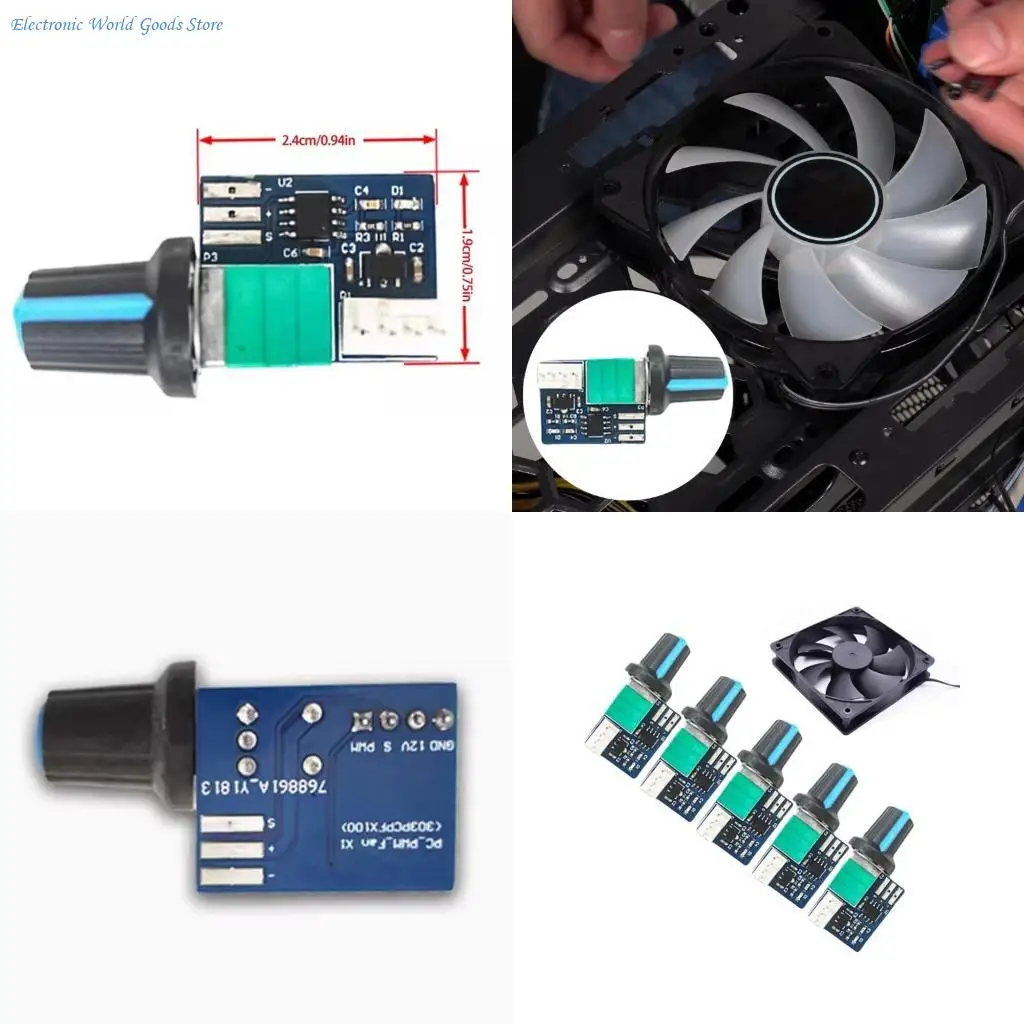 A3PD Computer Cooling Fan Adjuster 12V  Fan Controller, Single Channel 4Pin for Gamer Case Cooling