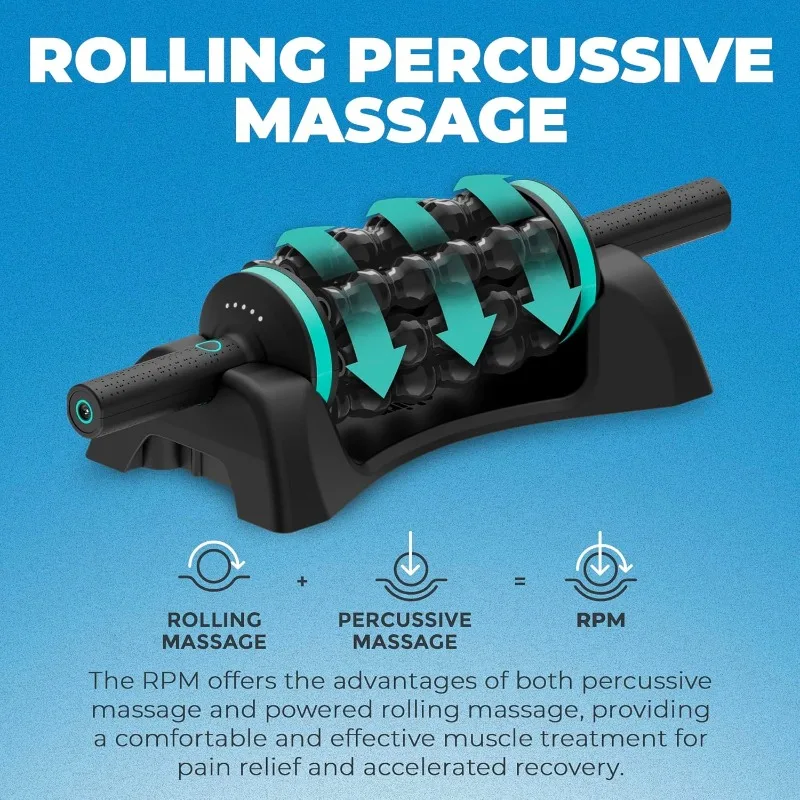 RPM Rolling Percussive Massage ,   Percussion Massage, Rechargeable, Hands-Free Base, Powerful, 5-Speed Reversible Spin