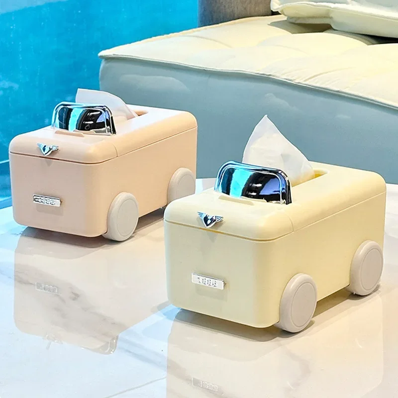 Creative Car Tissue Box Multifunctional Plastic Living Room Paper Box Desktop Decoration Storage Box and Phone Bracket for Home