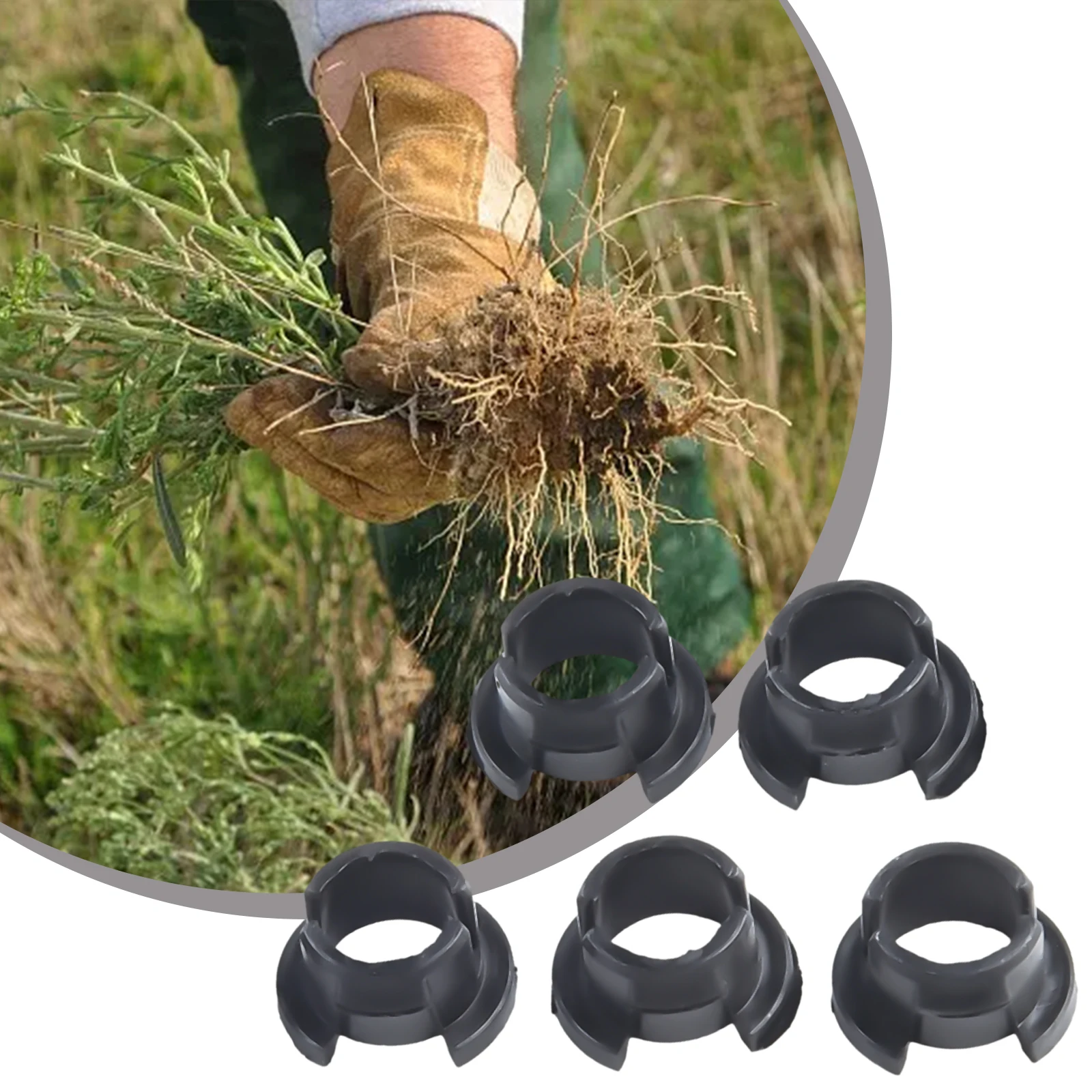 5pcs Flange Bushing For For Troy 7410475 7410475 Steering Replacement Garden Pruning Power Tools Accessories Plastic