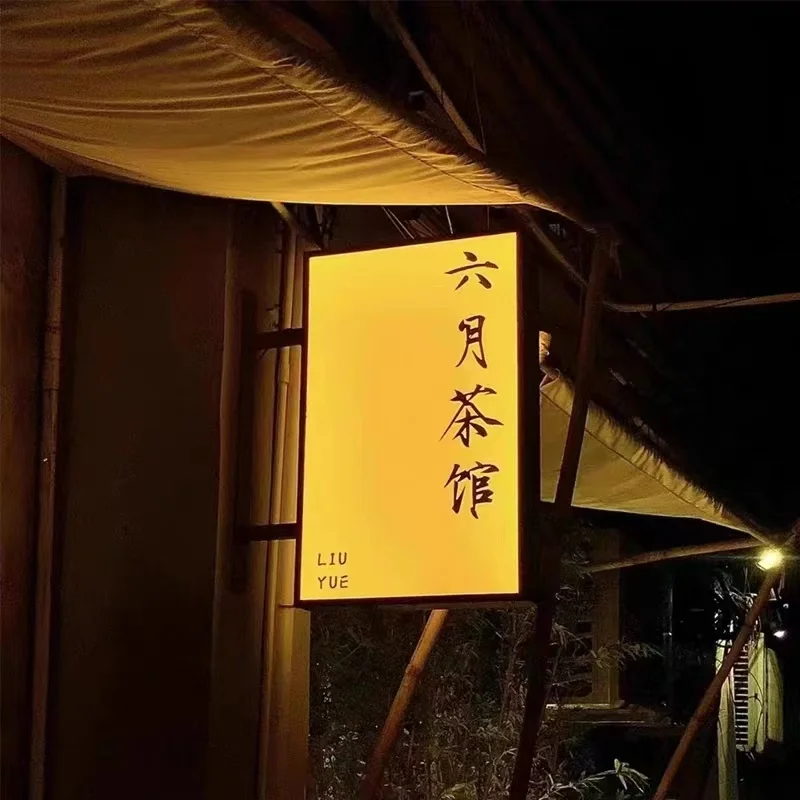

Outside billboard Double-sided luminous hollow wrought iron signboard